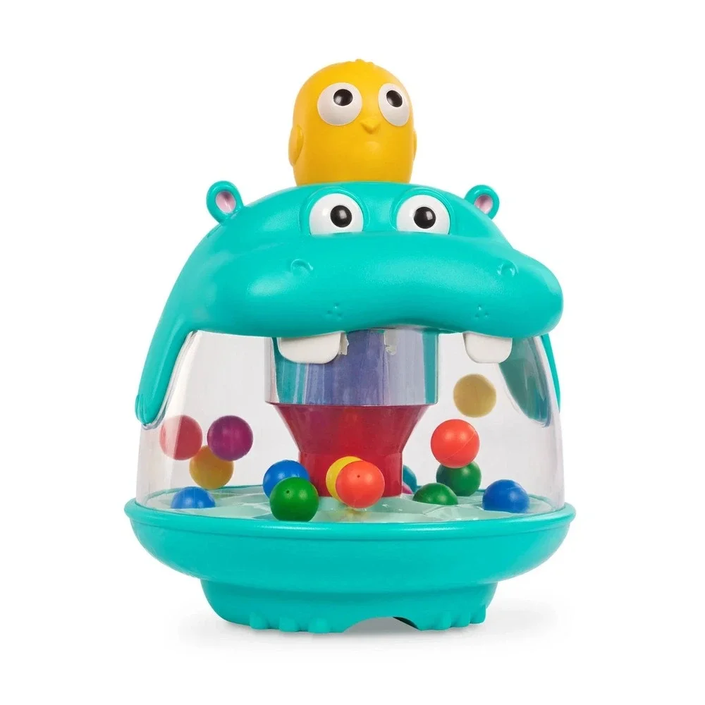 Battat Party Pop Hippo Ball Popping Toy with 18 Colorful Balls, Baby and Toddler